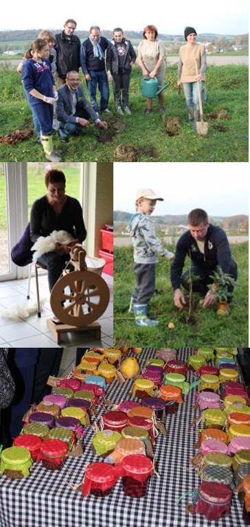 8 novembre 2015 : Apicool fête les fleurs pour les abeilles (goûter, plantation, démonstration de filage de laine, vente confiture, miel, jus de pomme)